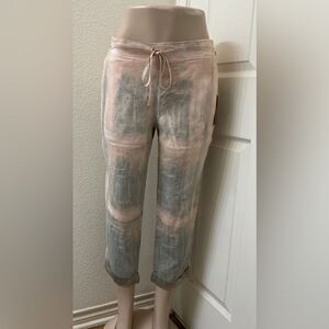 XCVI Women’s XL Cold Shoulder  Pant Pink And Gray Tie Dye